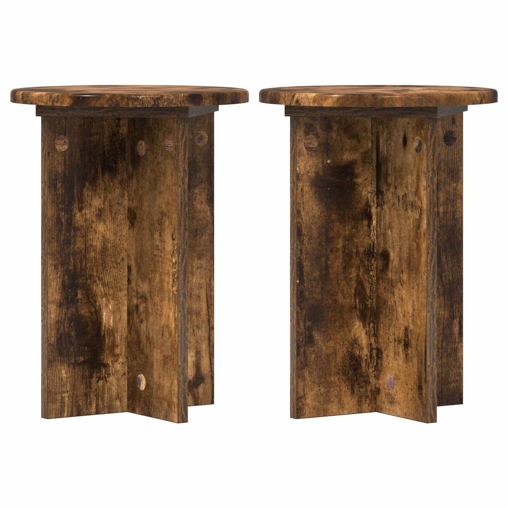 Pflanzenständer 2 pcs Geräucherte Eiche Ø29,5 x 40 cm
