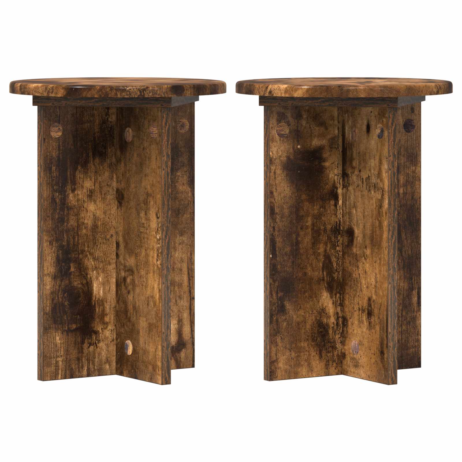 Pflanzenständer 2 pcs Geräucherte Eiche Ø29,5 x 40 cm