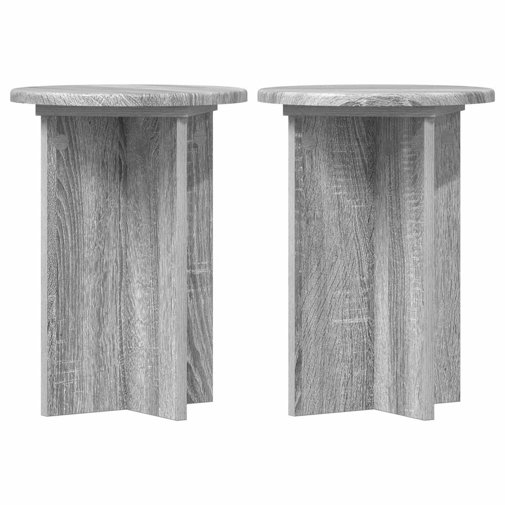 Pflanzenständer 2 pcs Graues Sonoma Ø29,5 x 40 cm Holzwerkstoff