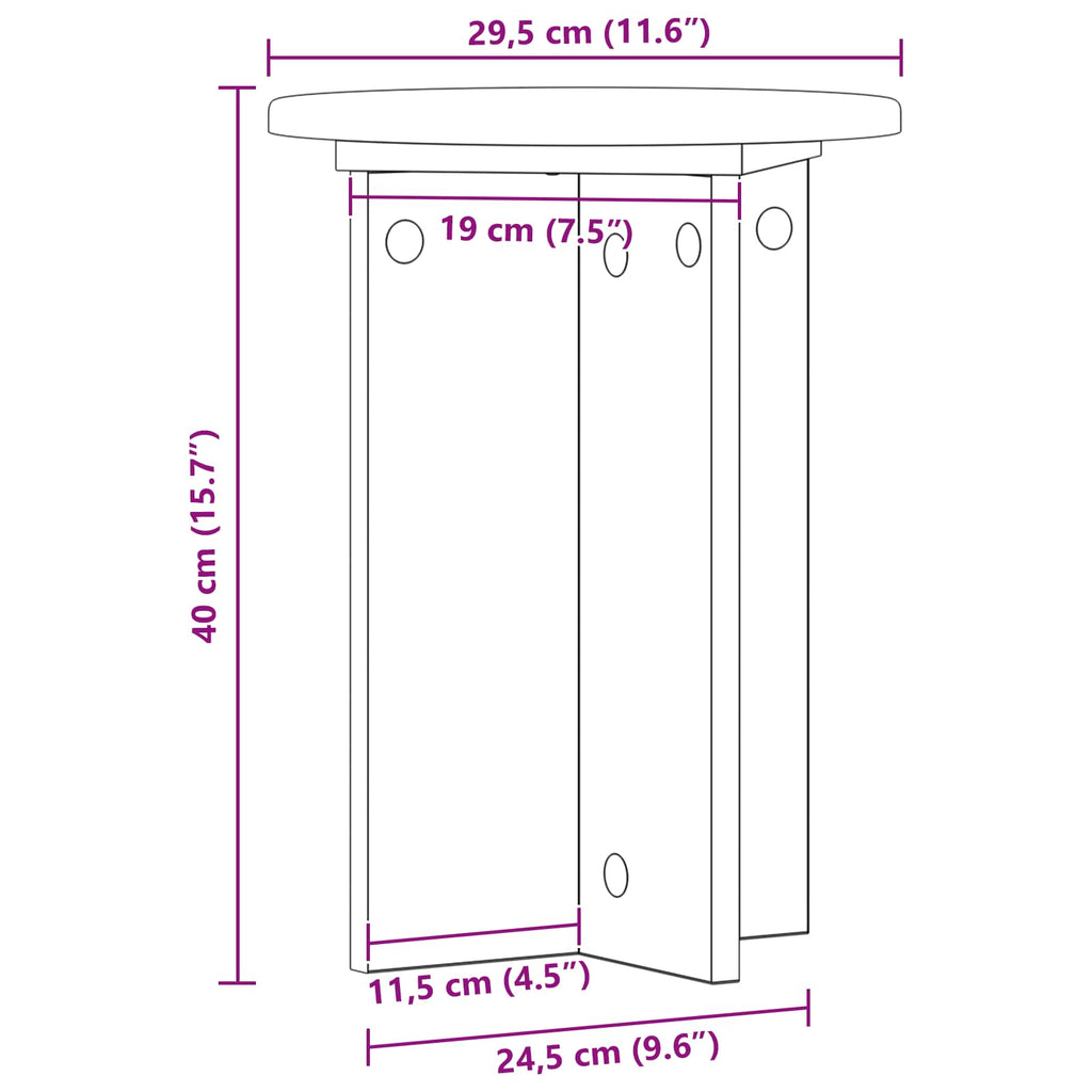 Pflanzenständer 2 pcs Graues Sonoma Ø29,5 x 40 cm Holzwerkstoff