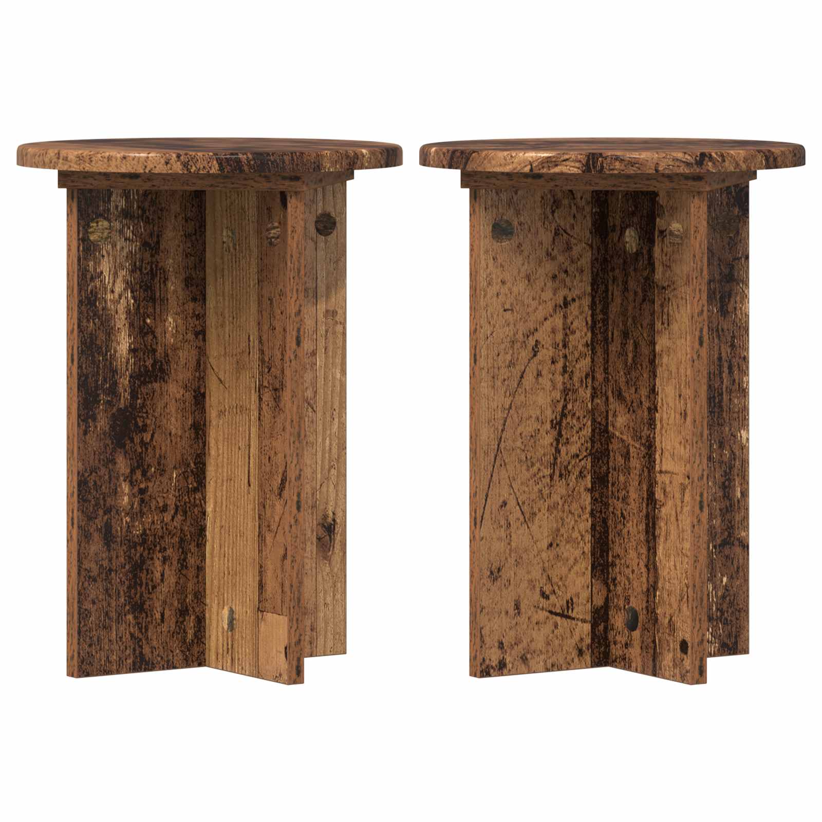 Pflanzenständer 2 pcs Altholz Ø29,5 x 40 cm Holzwerkstoff