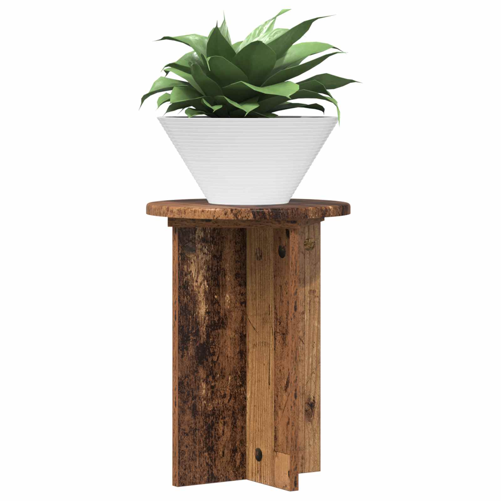 Pflanzenständer 2 pcs Altholz Ø29,5 x 40 cm Holzwerkstoff