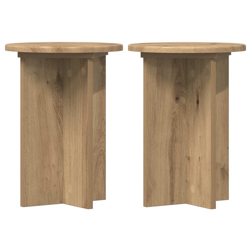 Pflanzenständer 2 pcs Artisan-Eiche Ø29,5 x 40 cm Holzwerkstoff