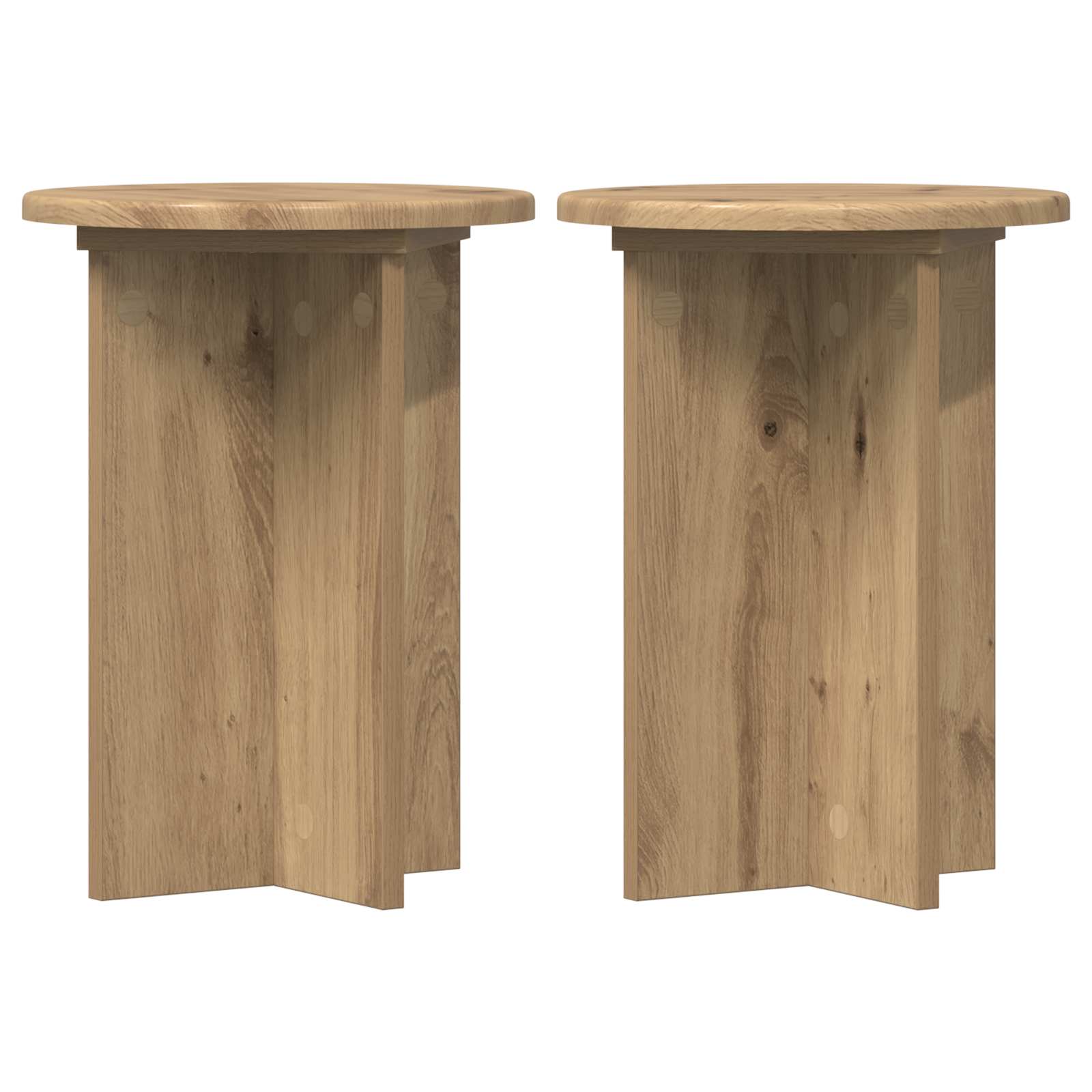 Pflanzenständer 2 pcs Artisan-Eiche Ø29,5 x 40 cm Holzwerkstoff