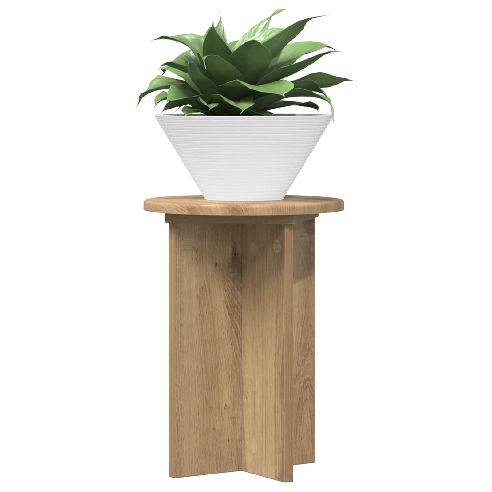 Pflanzenständer 2 pcs Artisan-Eiche Ø29,5 x 40 cm Holzwerkstoff