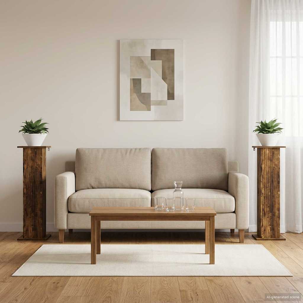 Pflanzenständer 2 pcs Geräucherte Eiche 30,5 x 30 x 100,5 cm