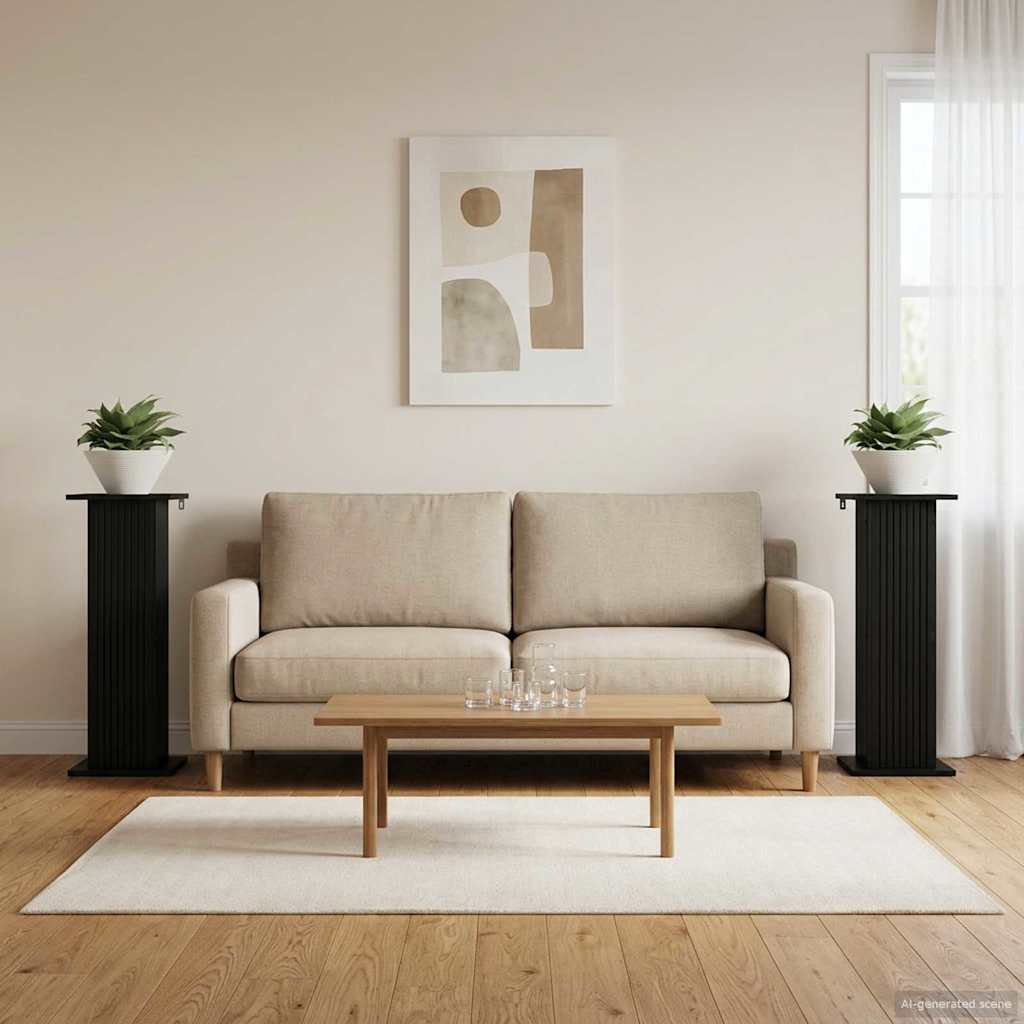 Pflanzenständer 2 pcs Schwarz 30,5 x 30 x 80,5 cm Holzwerkstoff