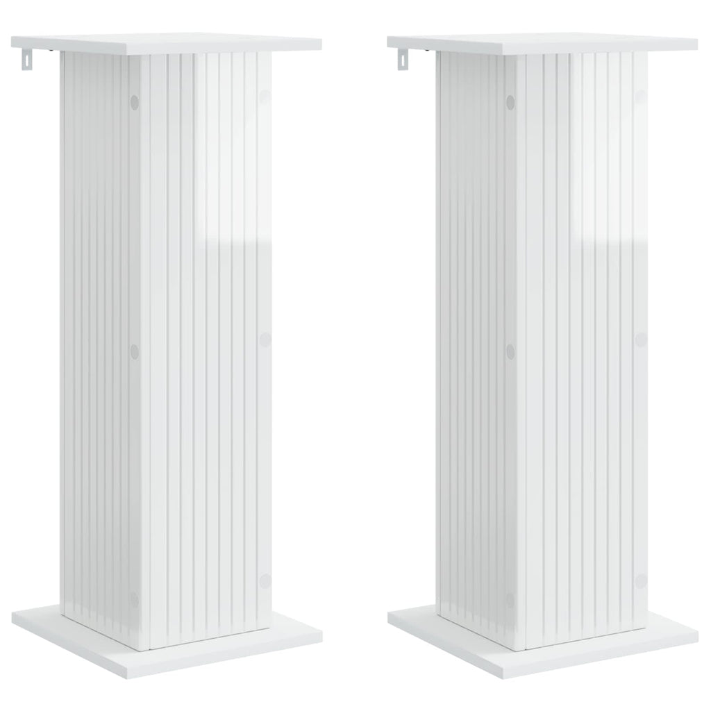 Pflanzenständer 2 pcs Hochglanz Weiß 30,5 x 30 x 80,5 cm