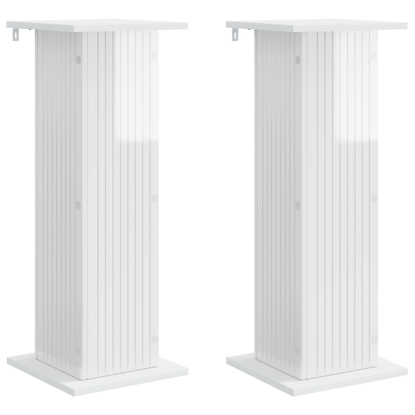 Pflanzenständer 2 pcs Hochglanz Weiß 30,5 x 30 x 80,5 cm