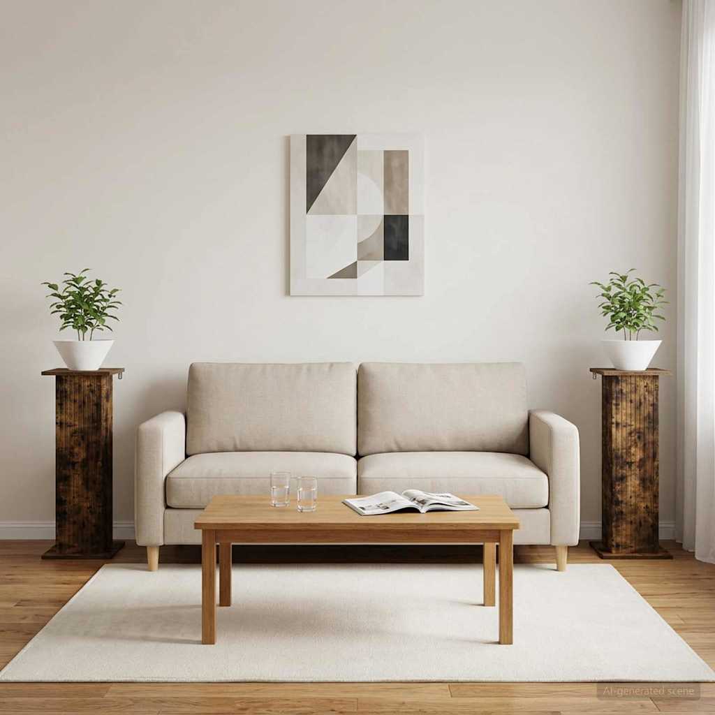 Pflanzenständer 2 pcs Geräucherte Eiche 30,5 x 30 x 80,5 cm