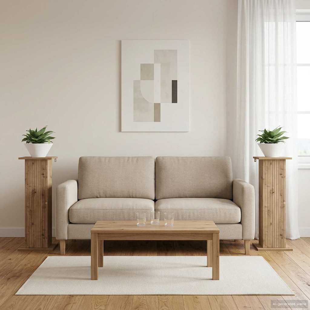 Pflanzenständer 2 pcs Artisan-Eiche 30,5 x 30 x 80,5 cm