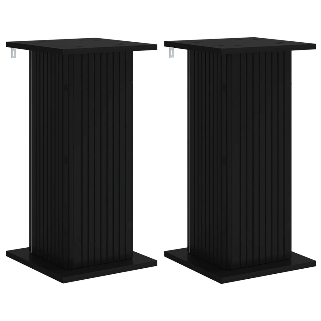 Pflanzenständer 2 pcs Schwarz 30,5 x 30 x 60,5 cm Holzwerkstoff