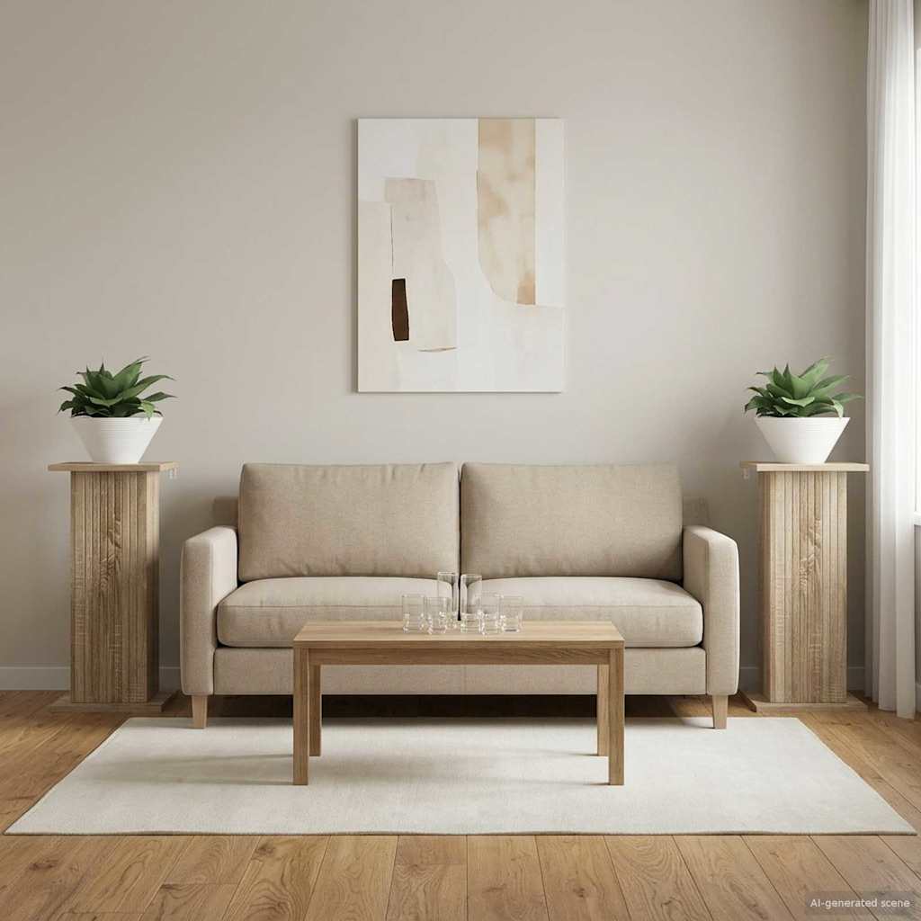 Pflanzenständer 2 pcs Sonoma-Eiche 30,5 x 30 x 60,5 cm