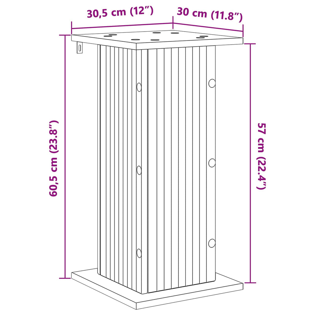 Pflanzenständer 2 pcs Sonoma-Eiche 30,5 x 30 x 60,5 cm