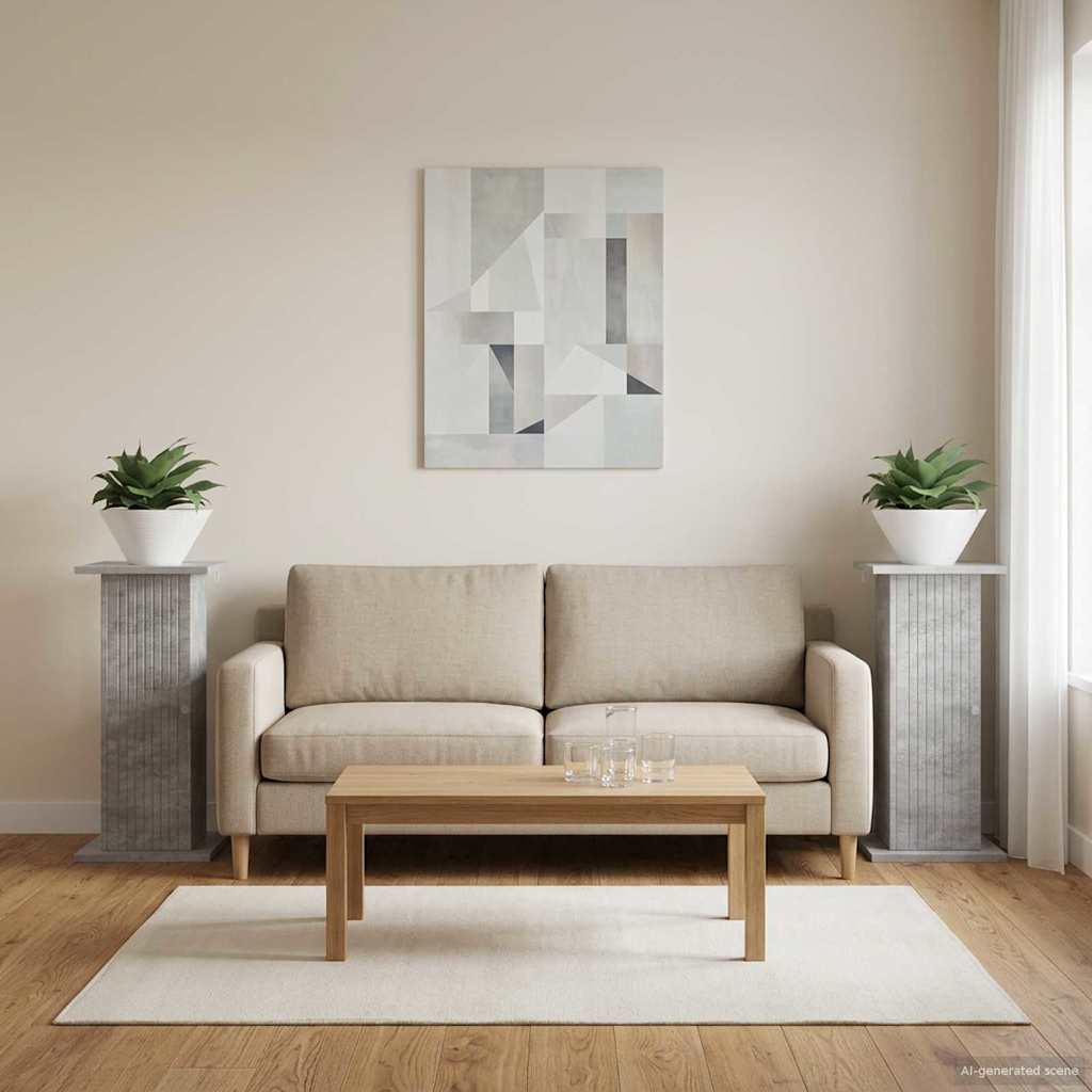 Pflanzenständer 2 pcs Betongrau 30,5 x 30 x 60,5 cm