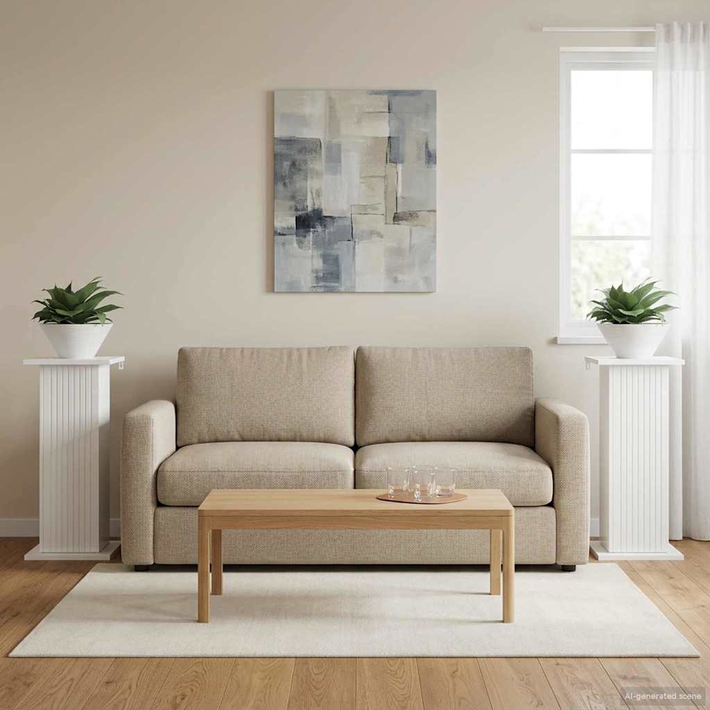 Pflanzenständer 2 pcs Hochglanz Weiß 30,5 x 30 x 60,5 cm
