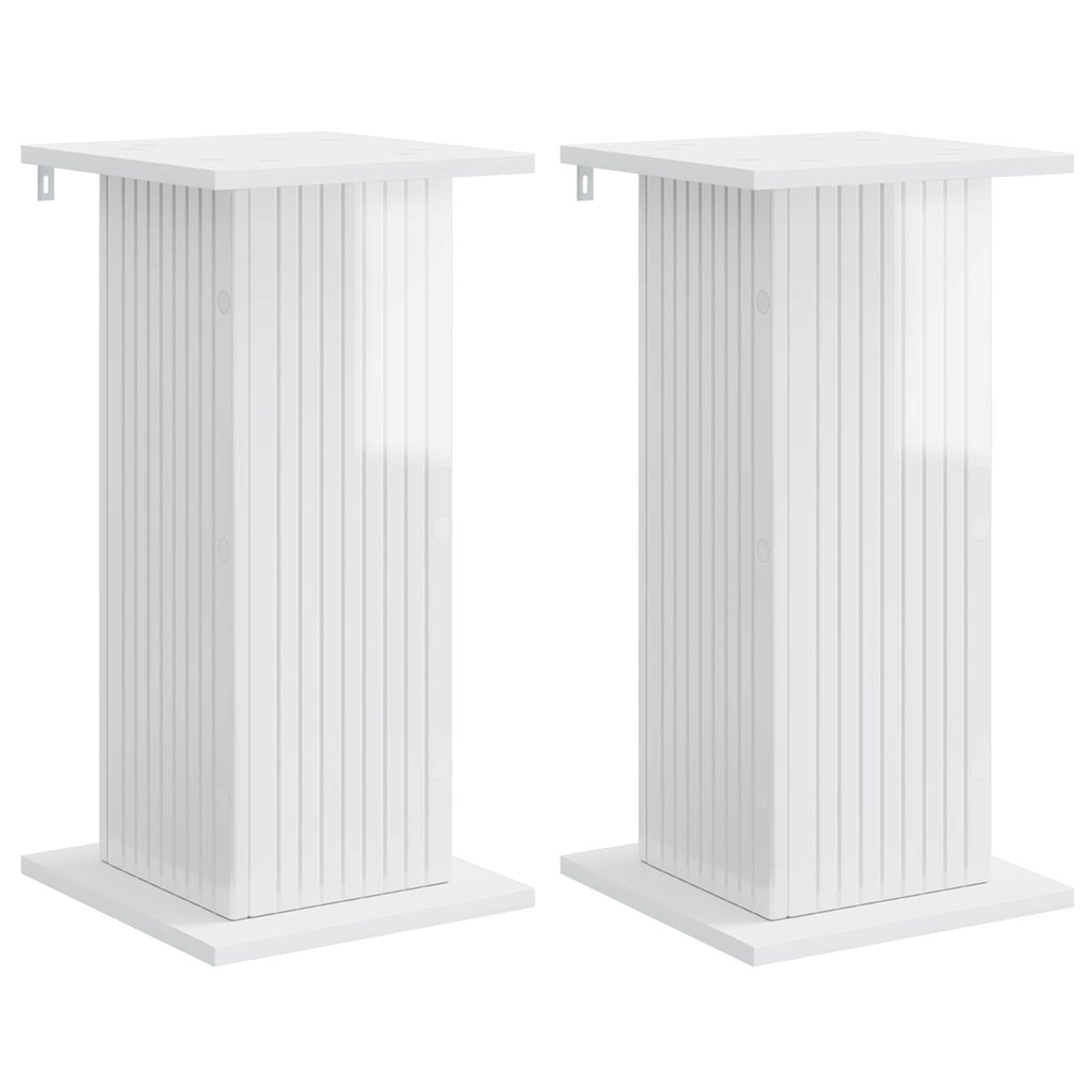 Pflanzenständer 2 pcs Hochglanz Weiß 30,5 x 30 x 60,5 cm