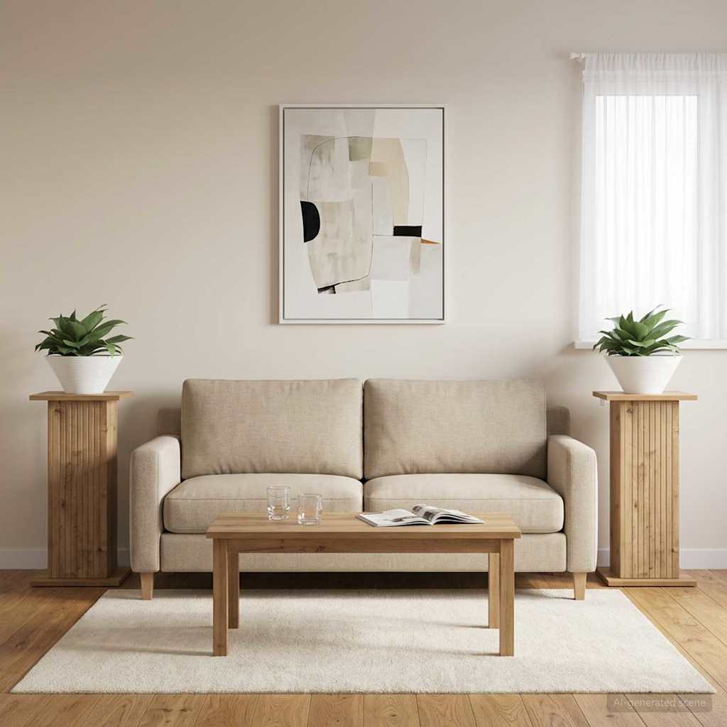 Pflanzenständer 2 pcs Artisan-Eiche 30,5 x 30 x 60,5 cm