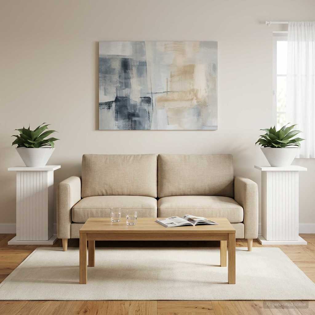 Pflanzenständer 2 pcs Weiß 30,5 x 30 x 43 cm Holzwerkstoff