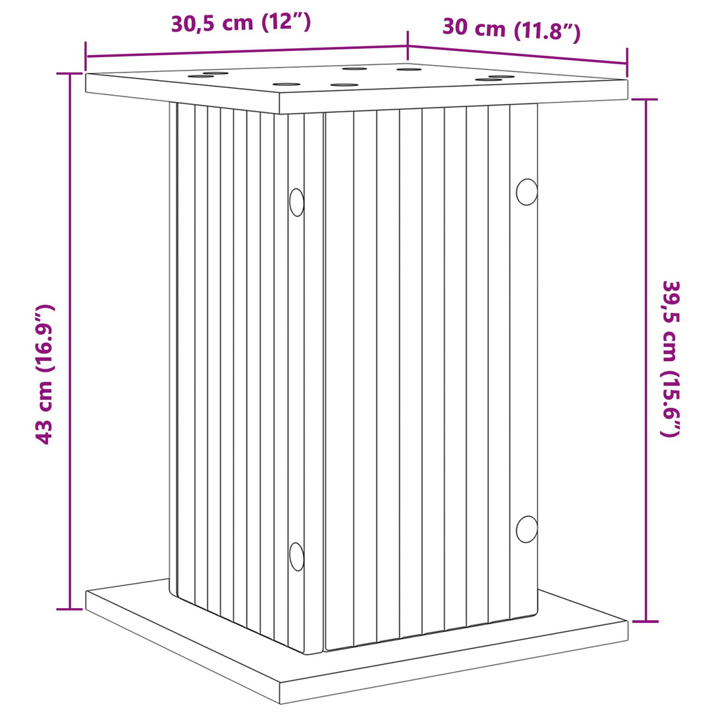 Pflanzenständer 2 pcs Sonoma-Eiche 30,5 x 30 x 43 cm