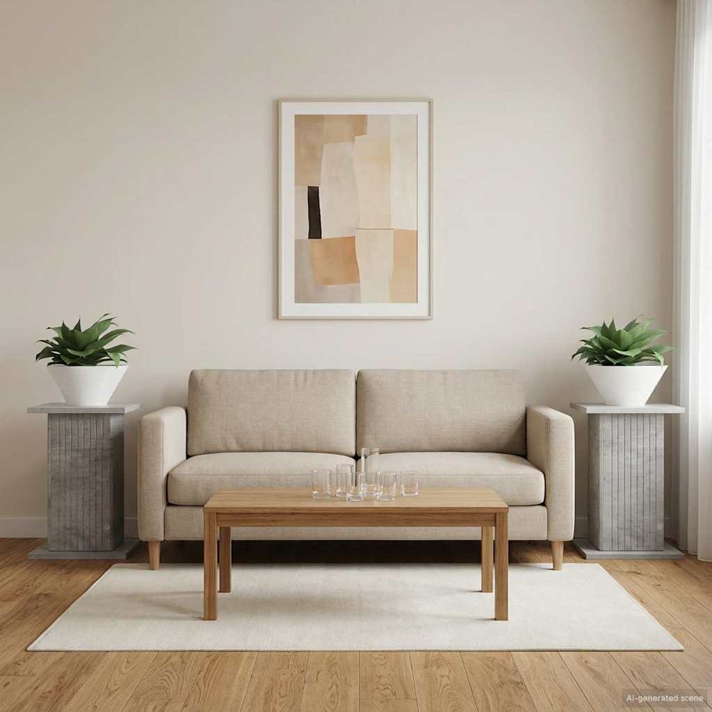 Pflanzenständer 2 pcs Betongrau 30,5 x 30 x 43 cm Holzwerkstoff