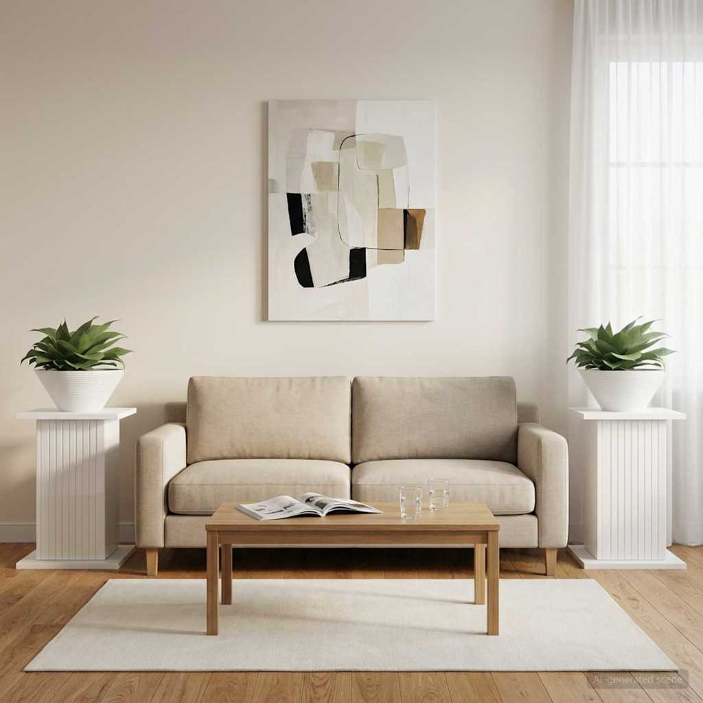 Pflanzenständer 2 pcs Hochglanz Weiß 30,5 x 30 x 43 cm