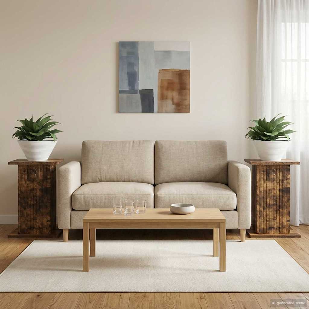 Pflanzenständer 2 pcs Geräucherte Eiche 30,5 x 30 x 43 cm