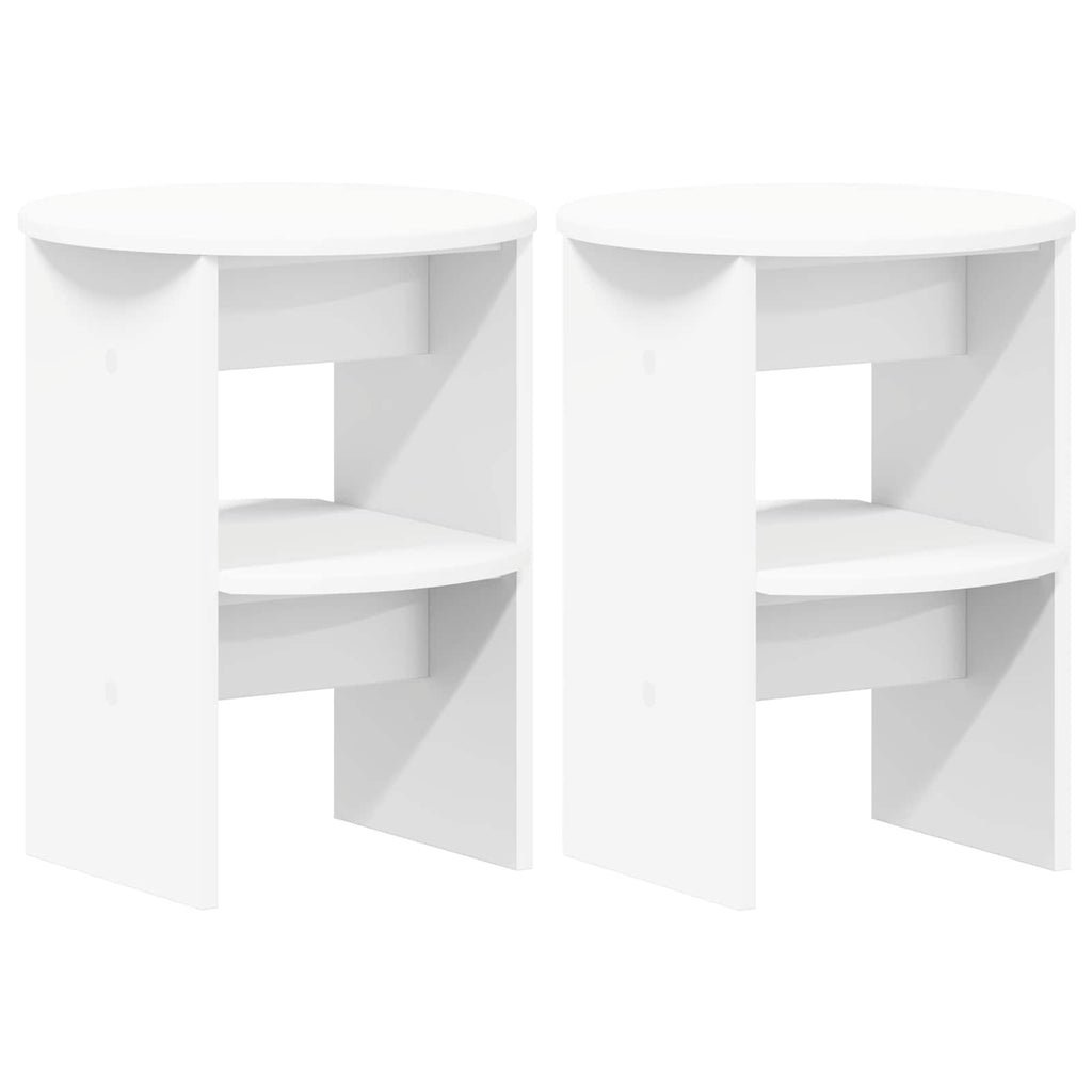 Seitenschrank 2 pcs Weiß Ø40 x 50 cm Holzwerkstoff