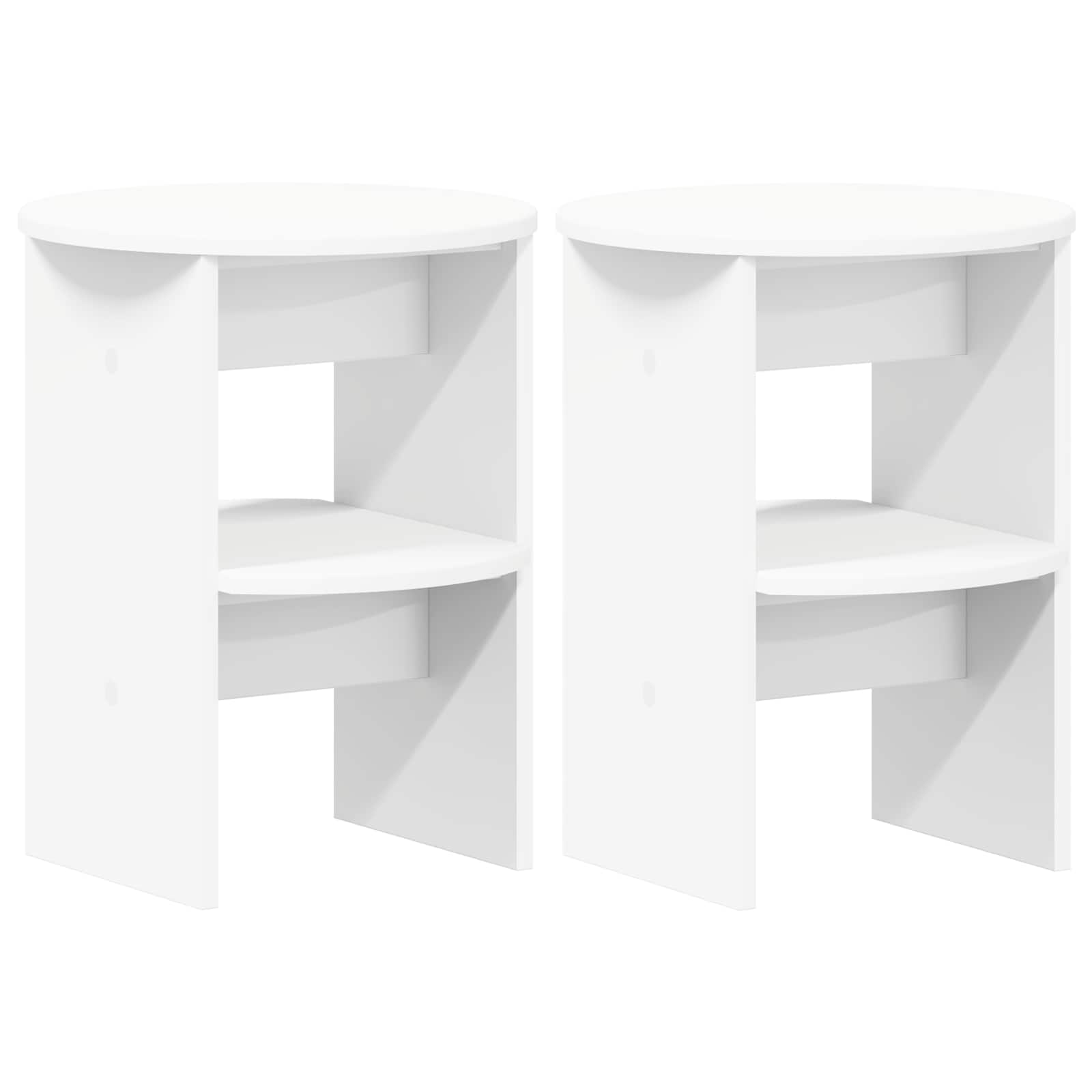 Seitenschrank 2 pcs Weiß Ø40 x 50 cm Holzwerkstoff