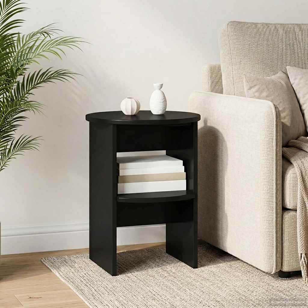 Seitenschrank Schwarz Ø40 x 50 cm Holzwerkstoff