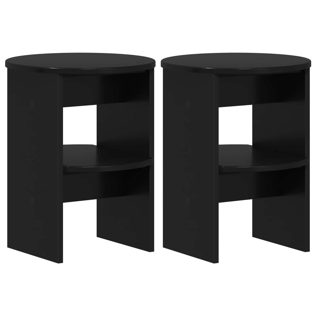 Seitenschrank 2 pcs Schwarz Ø40 x 50 cm Holzwerkstoff
