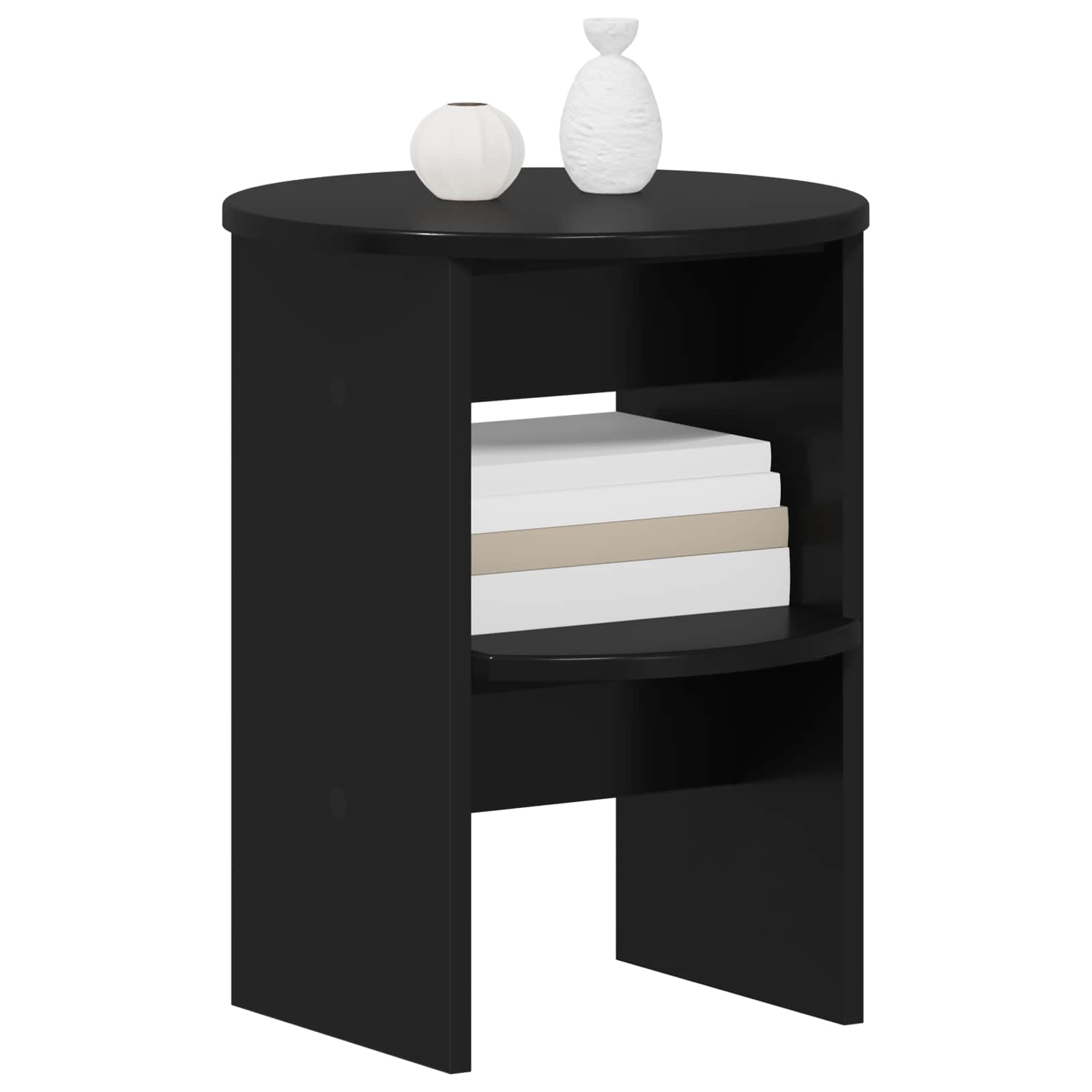 Seitenschrank 2 pcs Schwarz Ø40 x 50 cm Holzwerkstoff