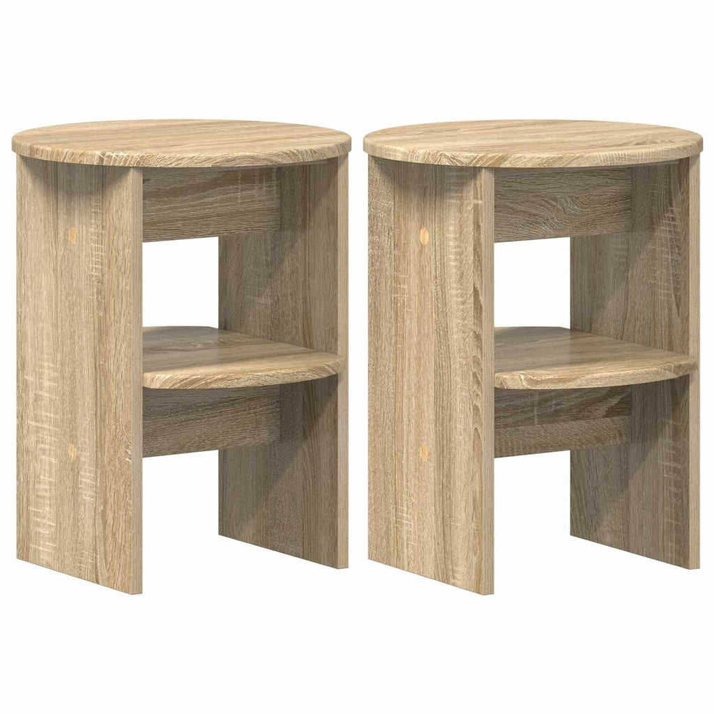 Seitenschrank 2 pcs Sonoma-Eiche Ø40 x 50 cm Holzwerkstoff