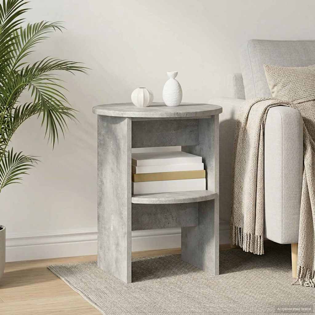 Seitenschrank Betongrau Ø40 x 50 cm Holzwerkstoff