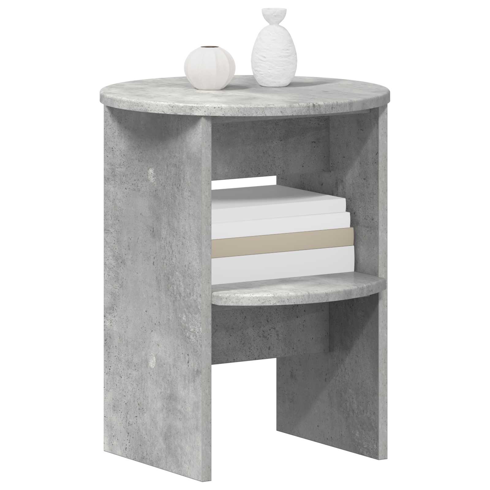 Seitenschrank Betongrau Ø40 x 50 cm Holzwerkstoff
