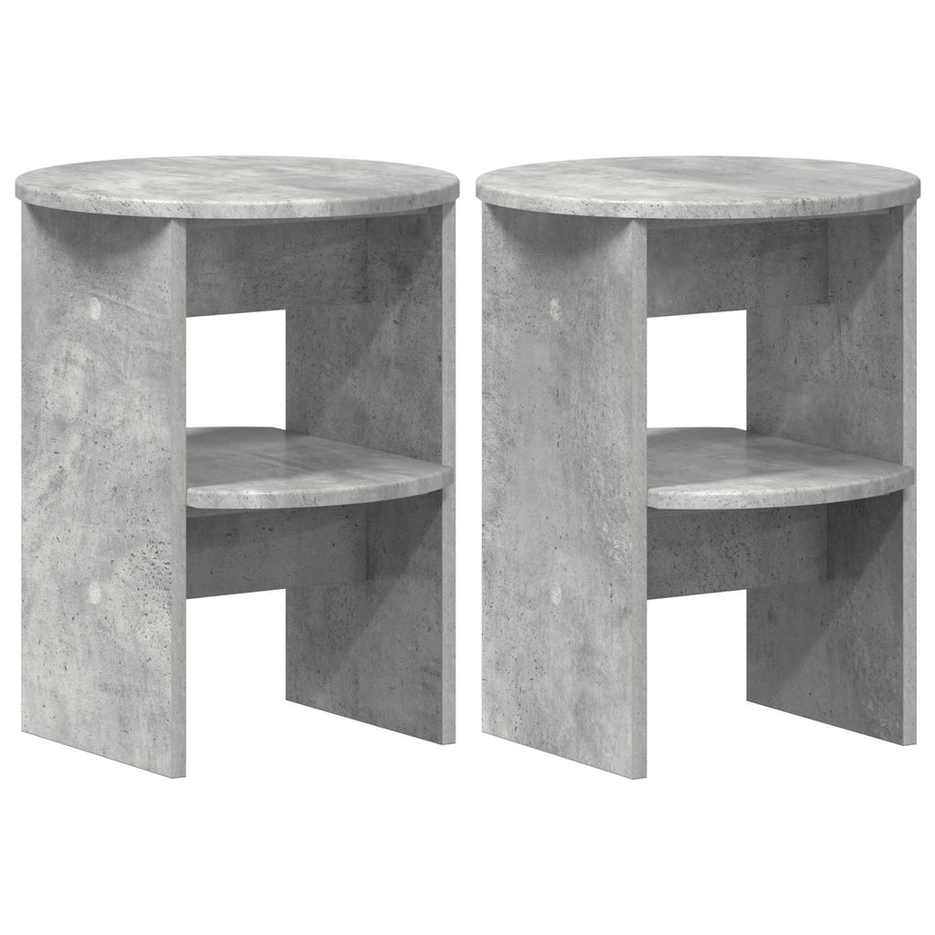 Seitenschrank 2 pcs Betongrau Ø40 x 50 cm Holzwerkstoff