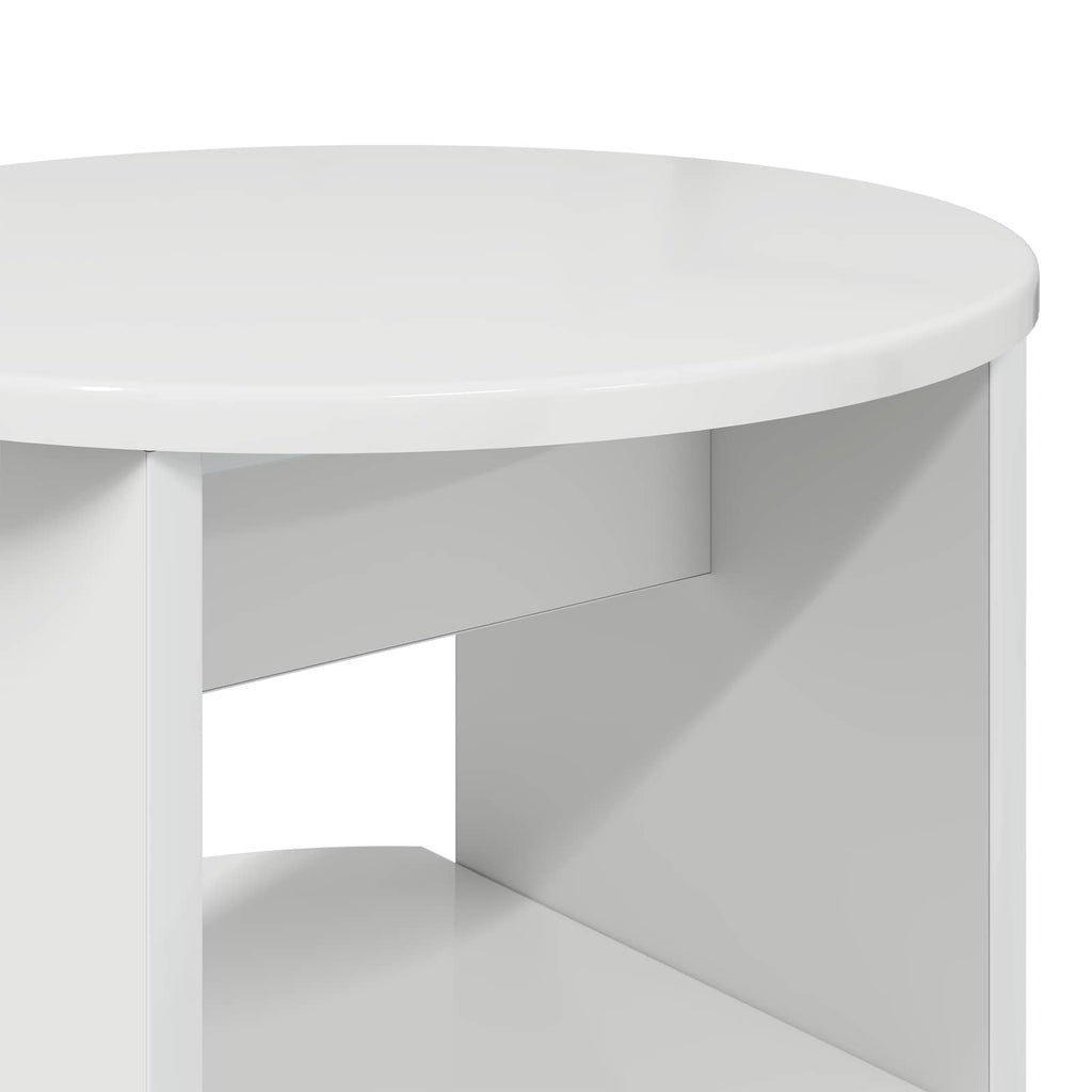 Seitenschrank Hochglanz Weiß Ø40 x 50 cm Holzwerkstoff