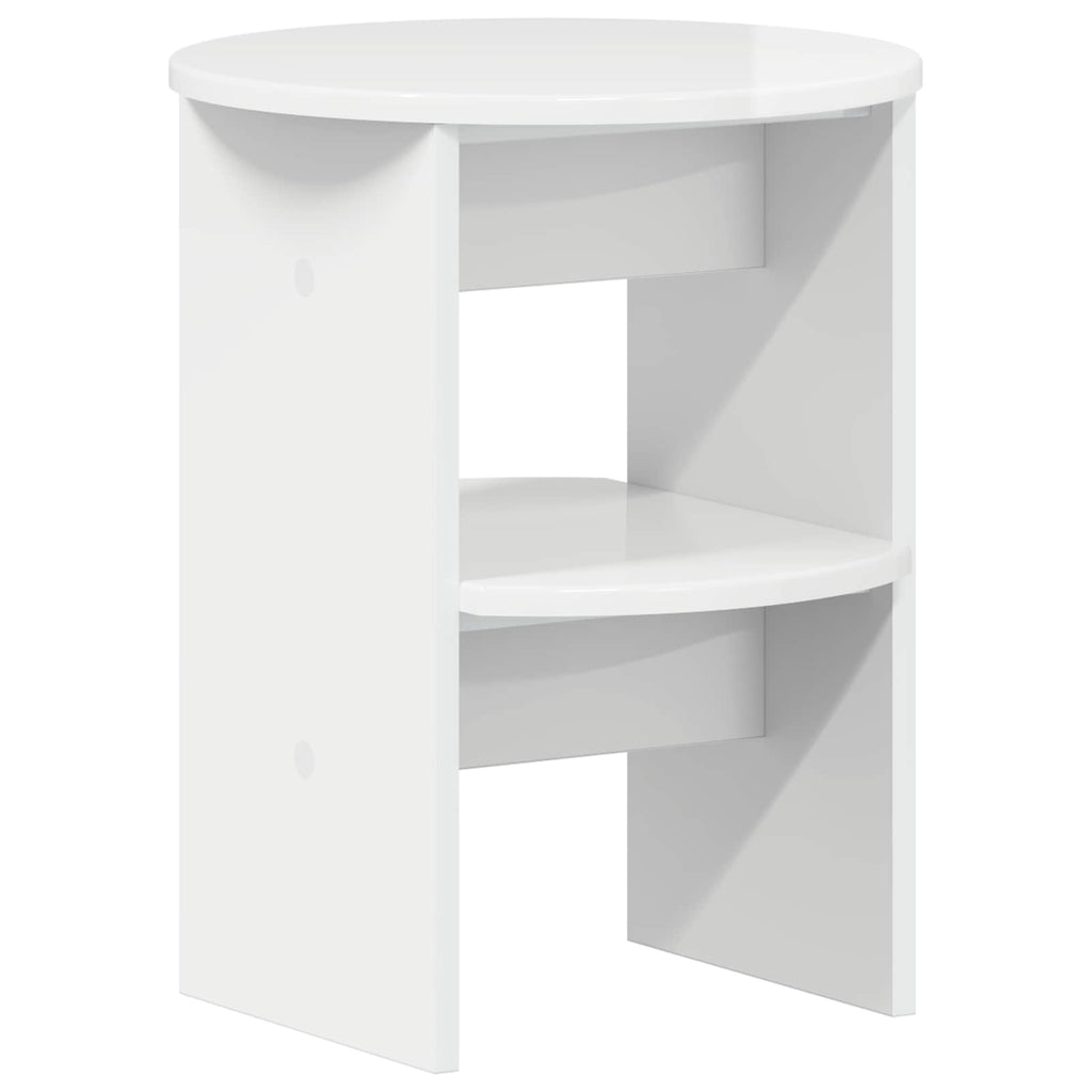 Seitenschrank Hochglanz Weiß Ø40 x 50 cm Holzwerkstoff