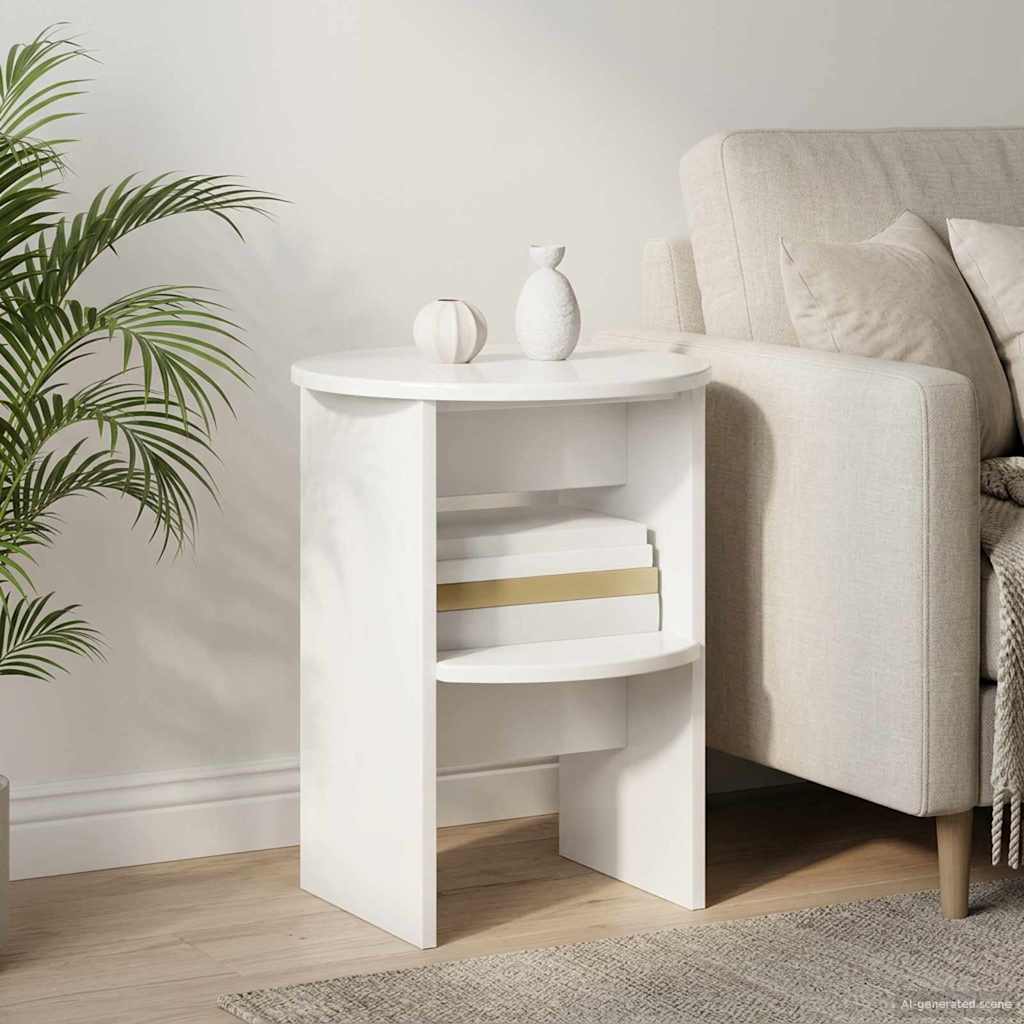 Seitenschrank 2 pcs Hochglanz Weiß Ø40 x 50 cm Holzwerkstoff