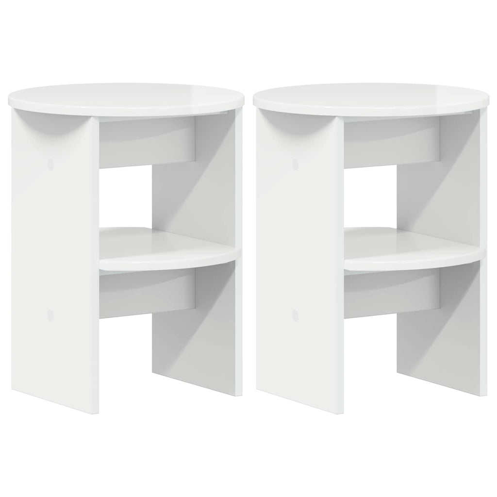 Seitenschrank 2 pcs Hochglanz Weiß Ø40 x 50 cm Holzwerkstoff