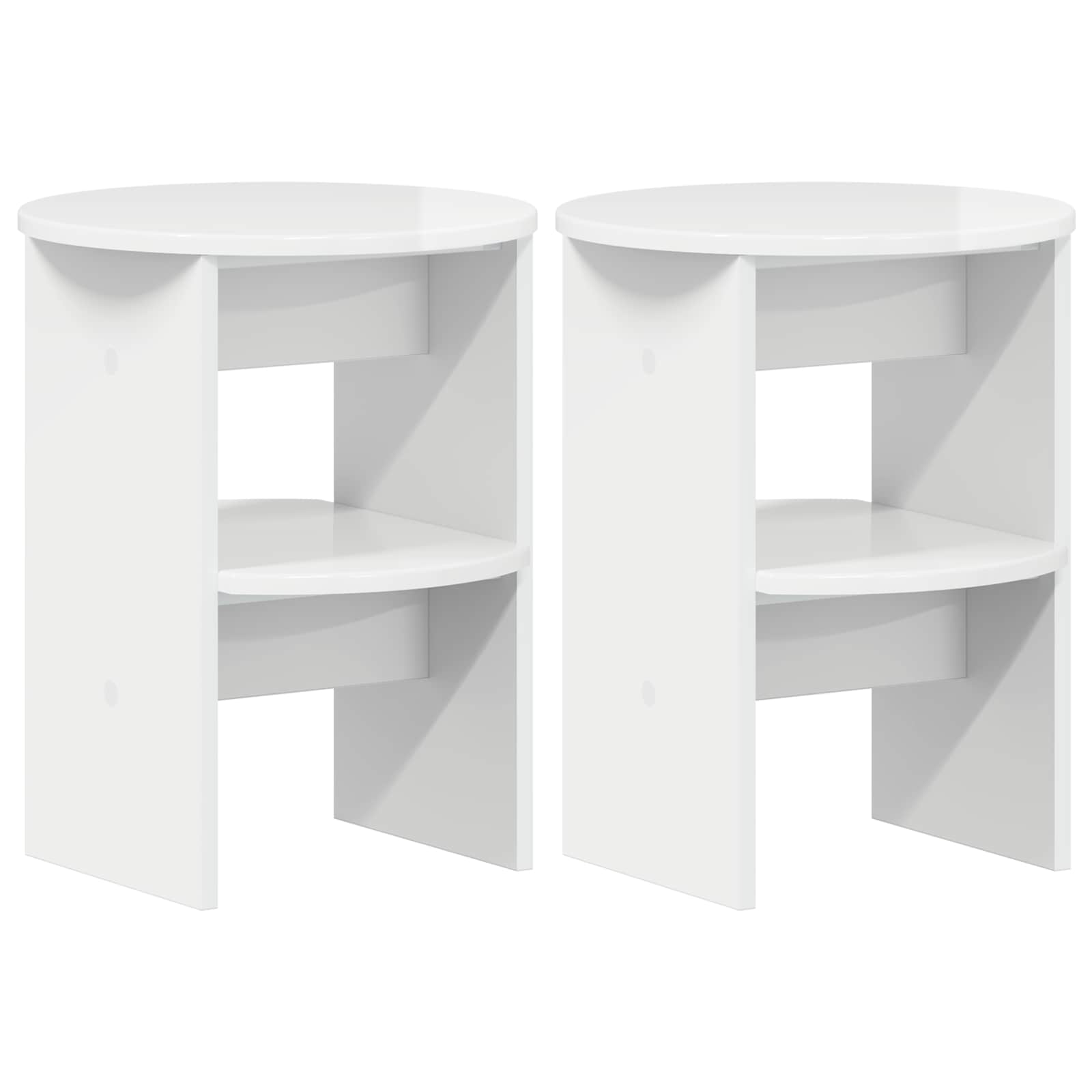 Seitenschrank 2 pcs Hochglanz Weiß Ø40 x 50 cm Holzwerkstoff
