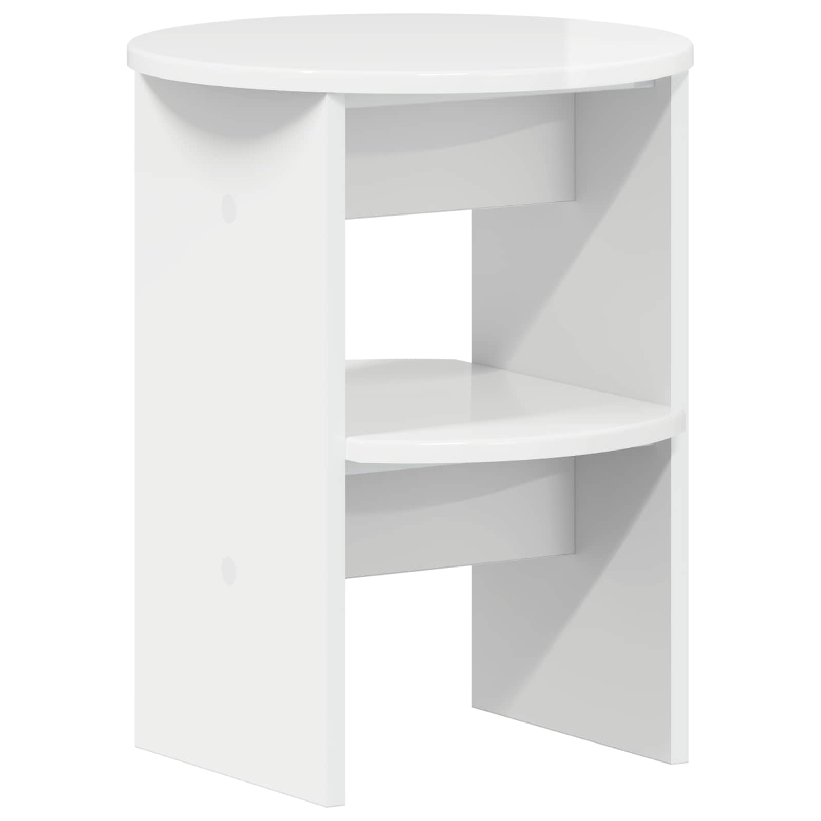 Seitenschrank 2 pcs Hochglanz Weiß Ø40 x 50 cm Holzwerkstoff