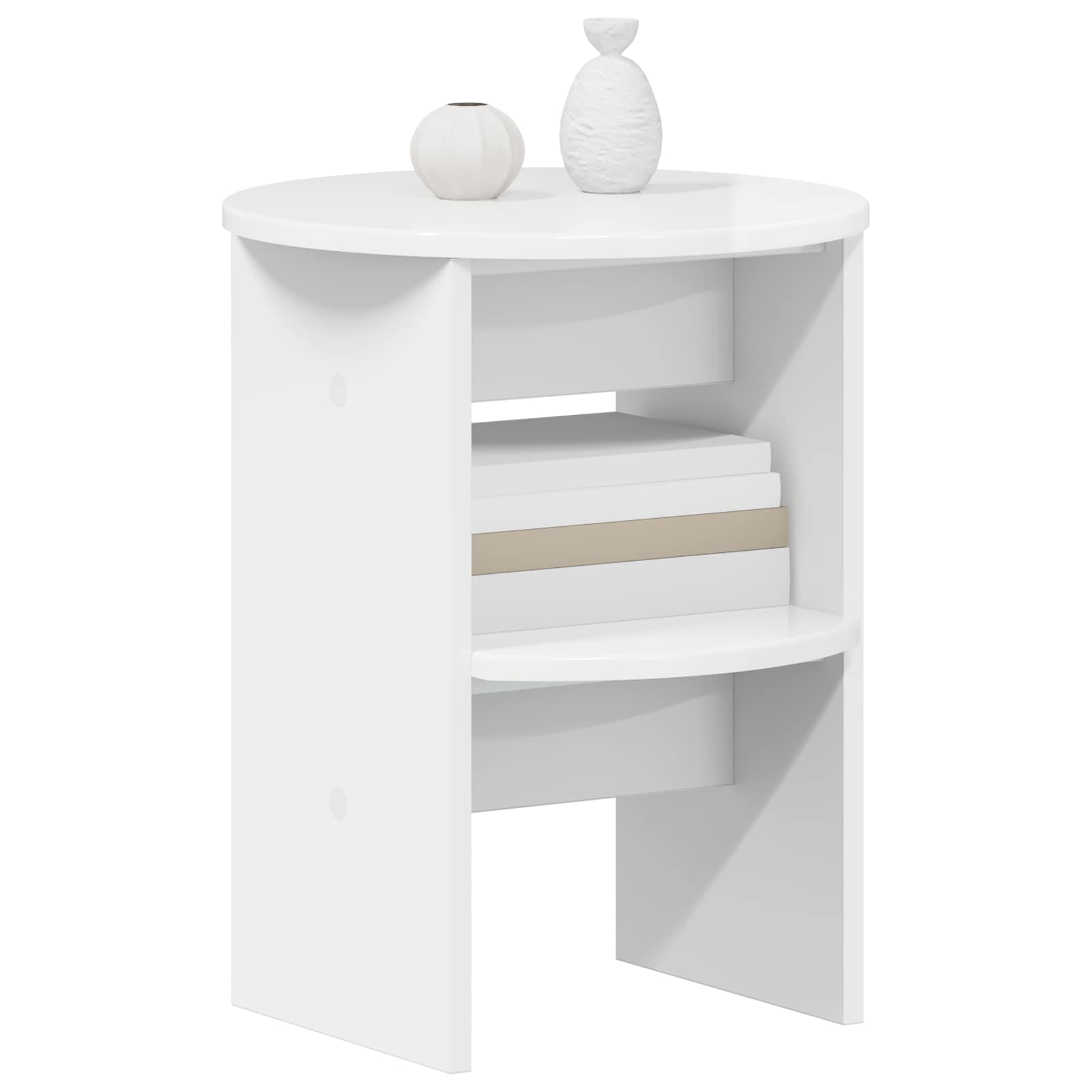 Seitenschrank 2 pcs Hochglanz Weiß Ø40 x 50 cm Holzwerkstoff