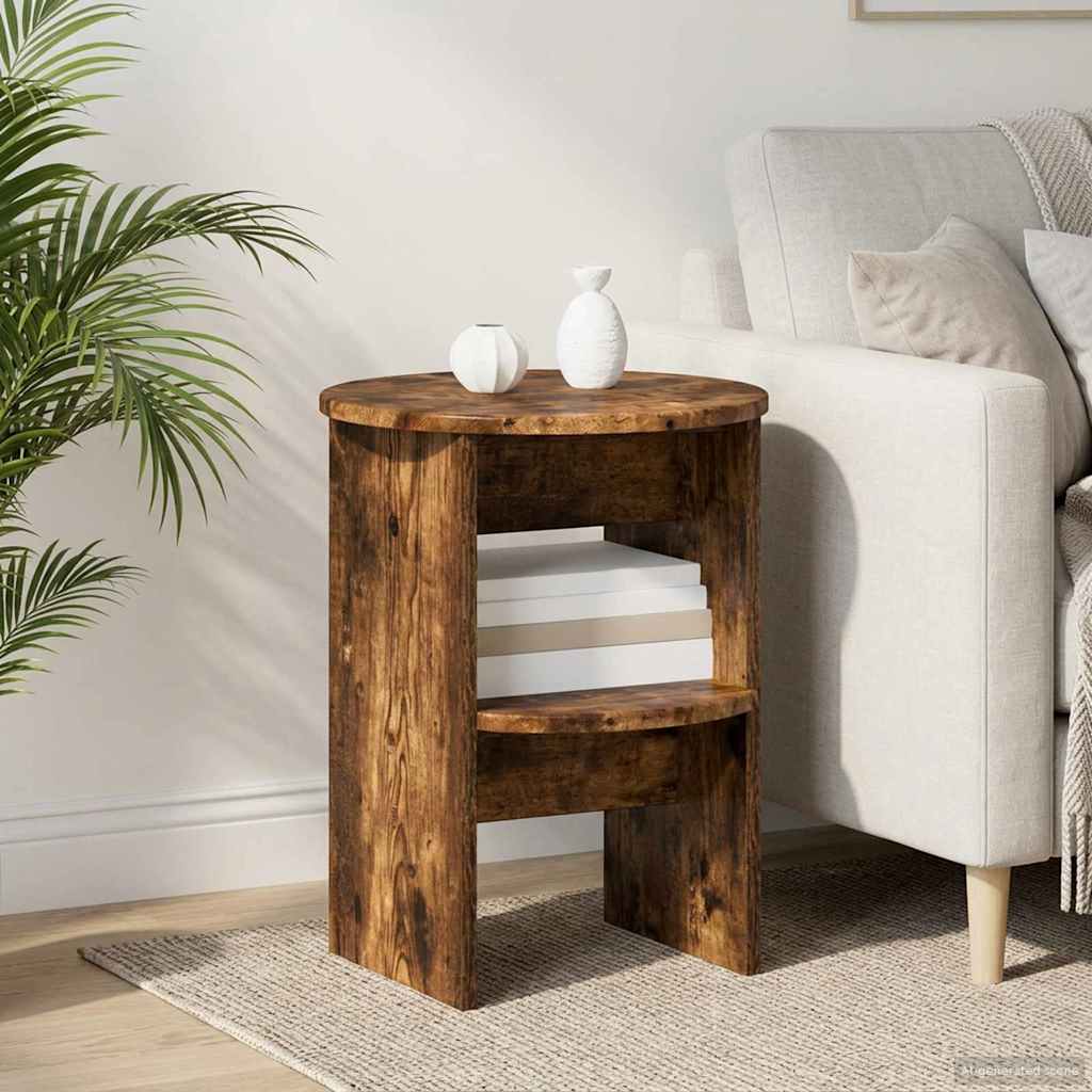 Seitenschrank Geräucherte Eiche Ø40 x 50 cm Holzwerkstoff