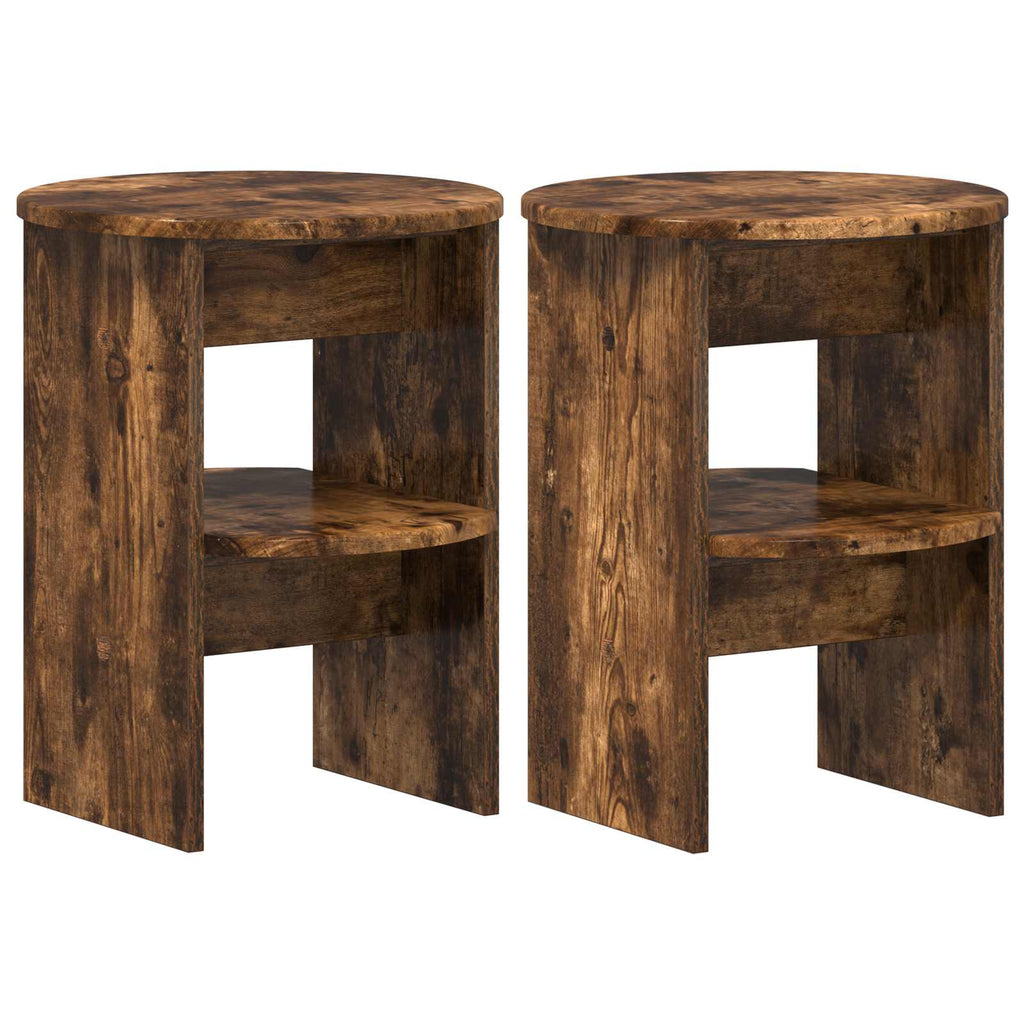 Seitenschrank 2 pcs Geräucherte Eiche Ø40 x 50 cm Holzwerkstoff