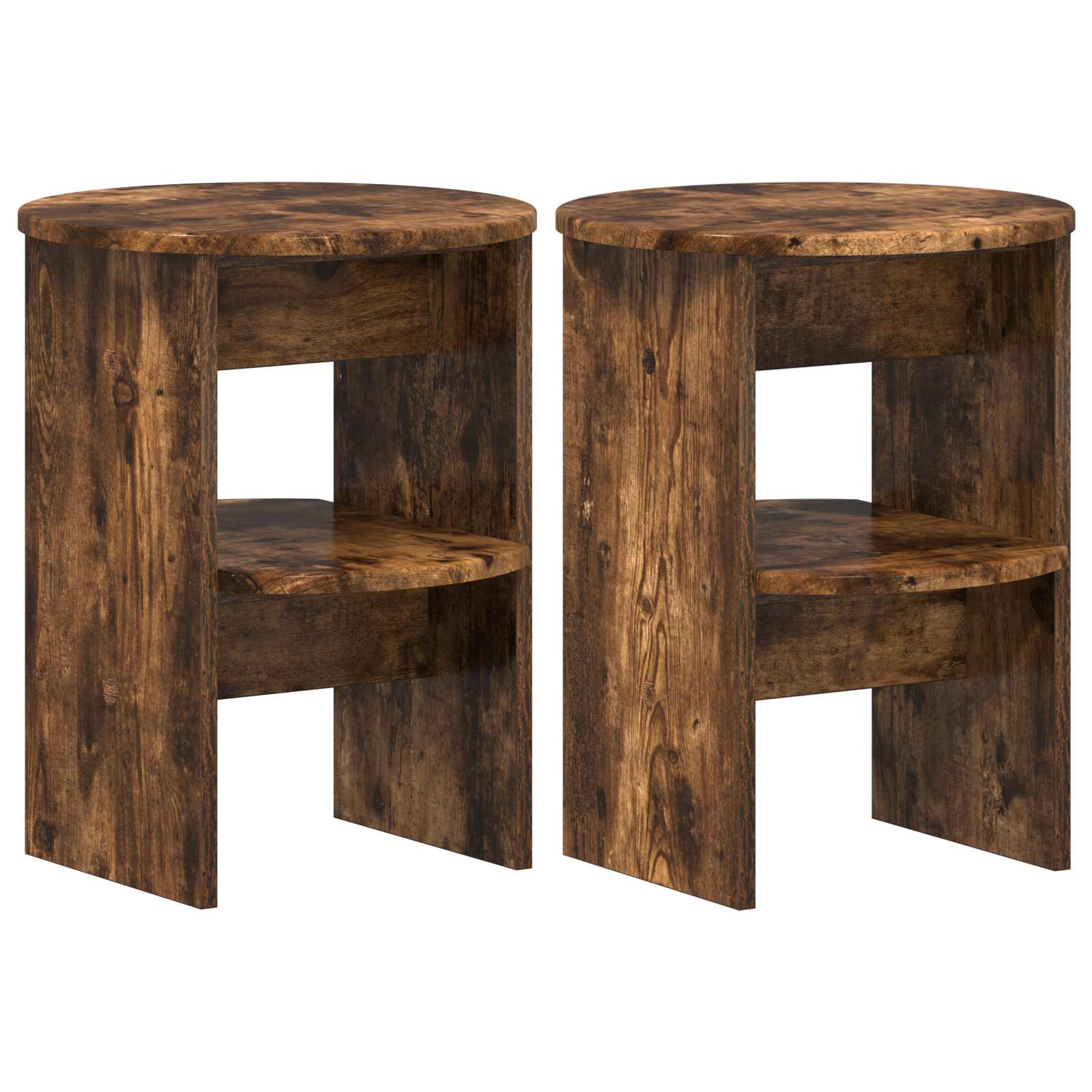 Seitenschrank 2 pcs Geräucherte Eiche Ø40 x 50 cm Holzwerkstoff