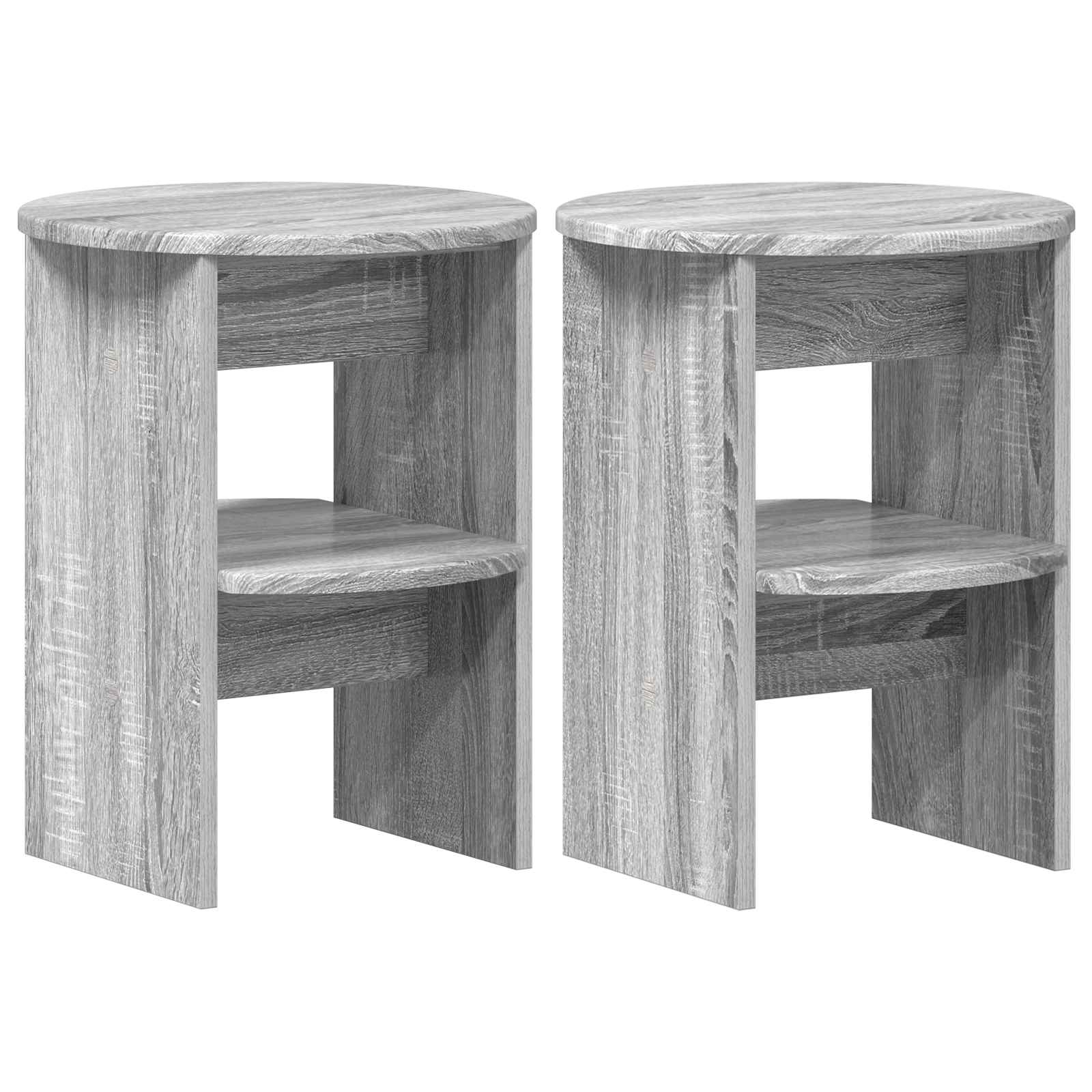 Seitenschrank 2 pcs Graues Sonoma Ø40 x 50 cm Holzwerkstoff