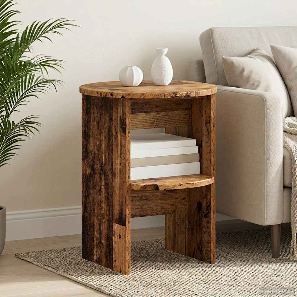 Seitenschrank 2 pcs Altholz Ø40 x 50 cm Holzwerkstoff