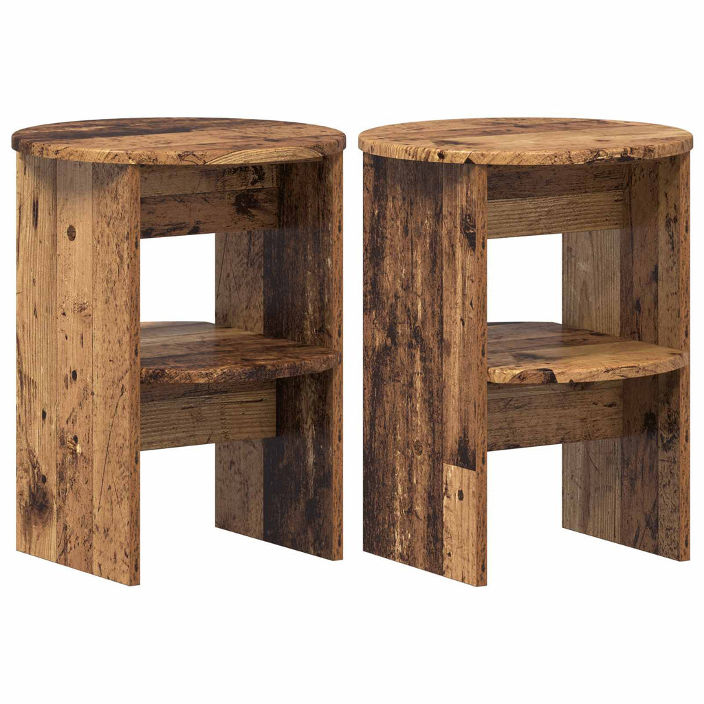 Seitenschrank 2 pcs Altholz Ø40 x 50 cm Holzwerkstoff