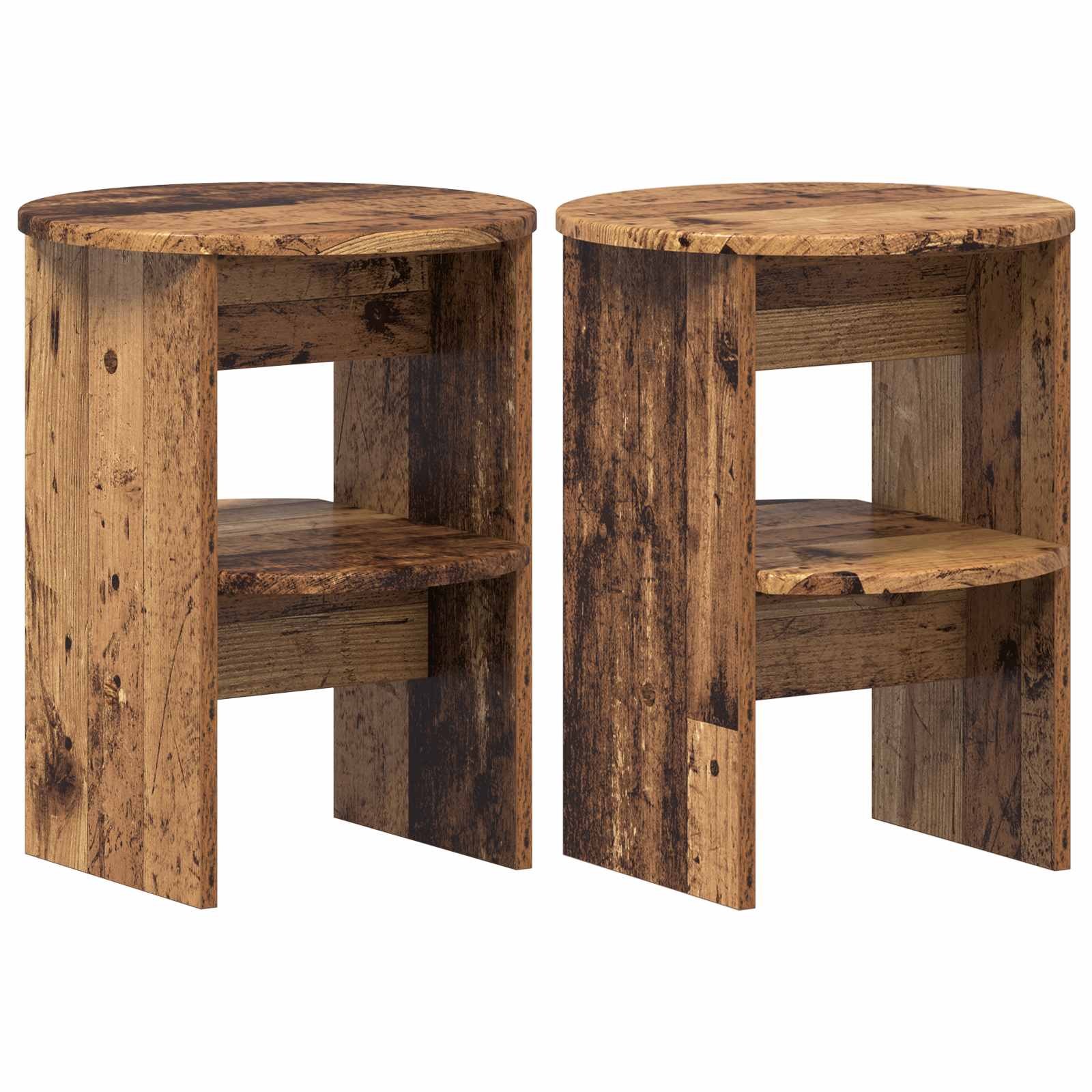 Seitenschrank 2 pcs Altholz Ø40 x 50 cm Holzwerkstoff